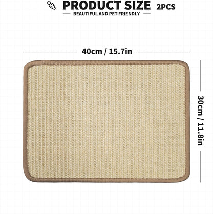 2Pcs Rabbit Scratch Mat,16 x 12 Inch Sisal Rabbit Scratching Pad,Rabbits Scratching Mats for Cages,Claws and V1258-DP02-B-3250