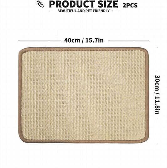 2Pcs Rabbit Scratch Mat,16 x 12 Inch Sisal Rabbit Scratching Pad,Rabbits Scratching Mats for Cages,Claws and V1258-DP02-B-3250