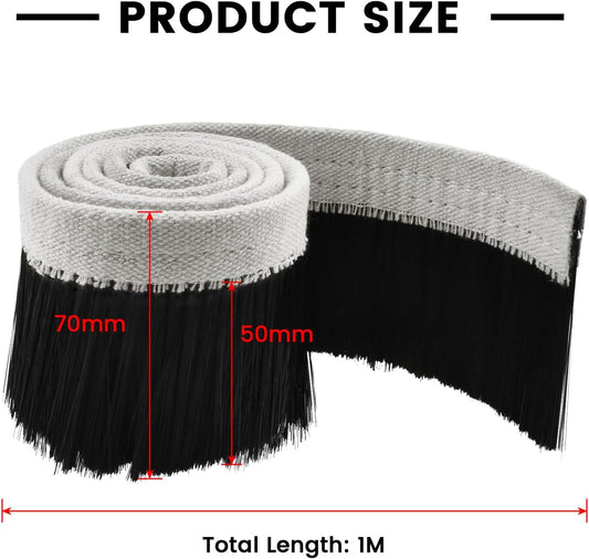 CNC Vacuum Brush, 1m x 70mm Nylon Dust Shoe Brush, Vacuum Cleaner Engraving Machine Dust Cover for CNC V1258-DP02-B-3256