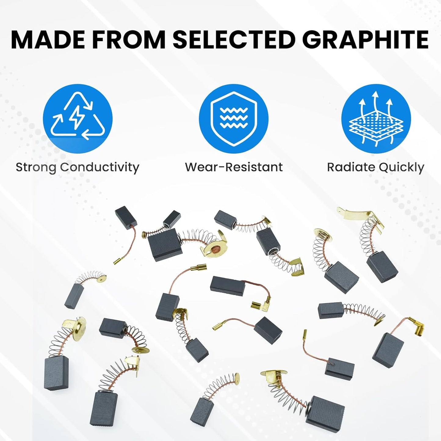 80Pcs Electric Motor Carbon Brushes Set, 20 Different Models Carbons Brushes, Carbon Brush Replacement for V1258-DP02-B-3258