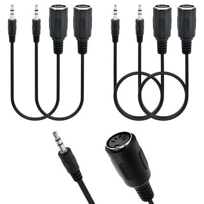 4Pcs Type-A MIDI to 3.5mm Adapter | Include 14" & 6" TRS 3.5mm Male to MIDI Female 5 Pin DIN Breakout Cable | V1258-DP02-B-3261