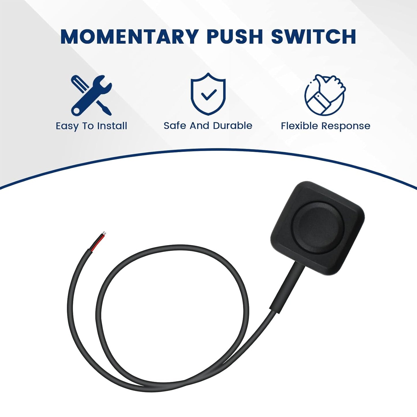 6 Pcs Momentary Push Button Switch, Surface Mount ON/Off Horn Buttons, 12V 24V Small Momentary Switch with 12 V1258-DP02-B-3262