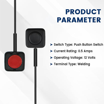 6 Pcs Momentary Push Button Switch, Surface Mount ON/Off Horn Buttons, 12V 24V Small Momentary Switch with 12 V1258-DP02-B-3262