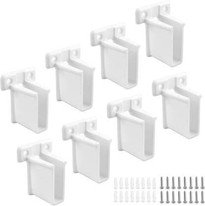 8 Pcs Wire Shelf End Bracket, White Wall Mount Closet Shelves Brackets, Wire Shelf Corner Support Bracket V1258-DP02-B-3268