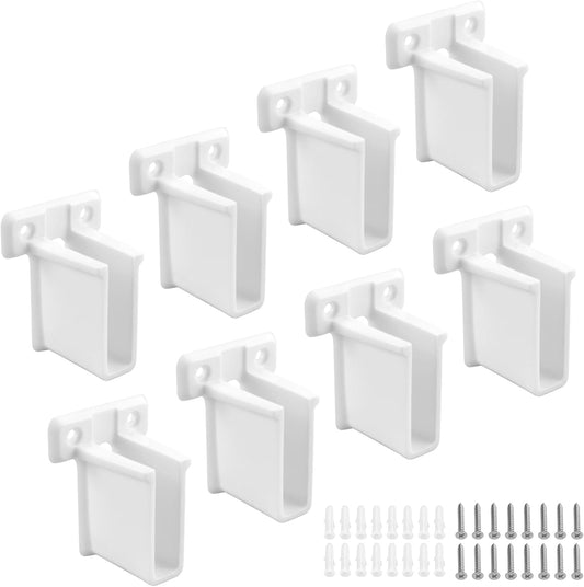 8 Pcs Wire Shelf End Bracket, White Wall Mount Closet Shelves Brackets, Wire Shelf Corner Support Bracket V1258-DP02-B-3268