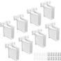 8 Pcs Wire Shelf End Bracket, White Wall Mount Closet Shelves Brackets, Wire Shelf Corner Support Bracket V1258-DP02-B-3268