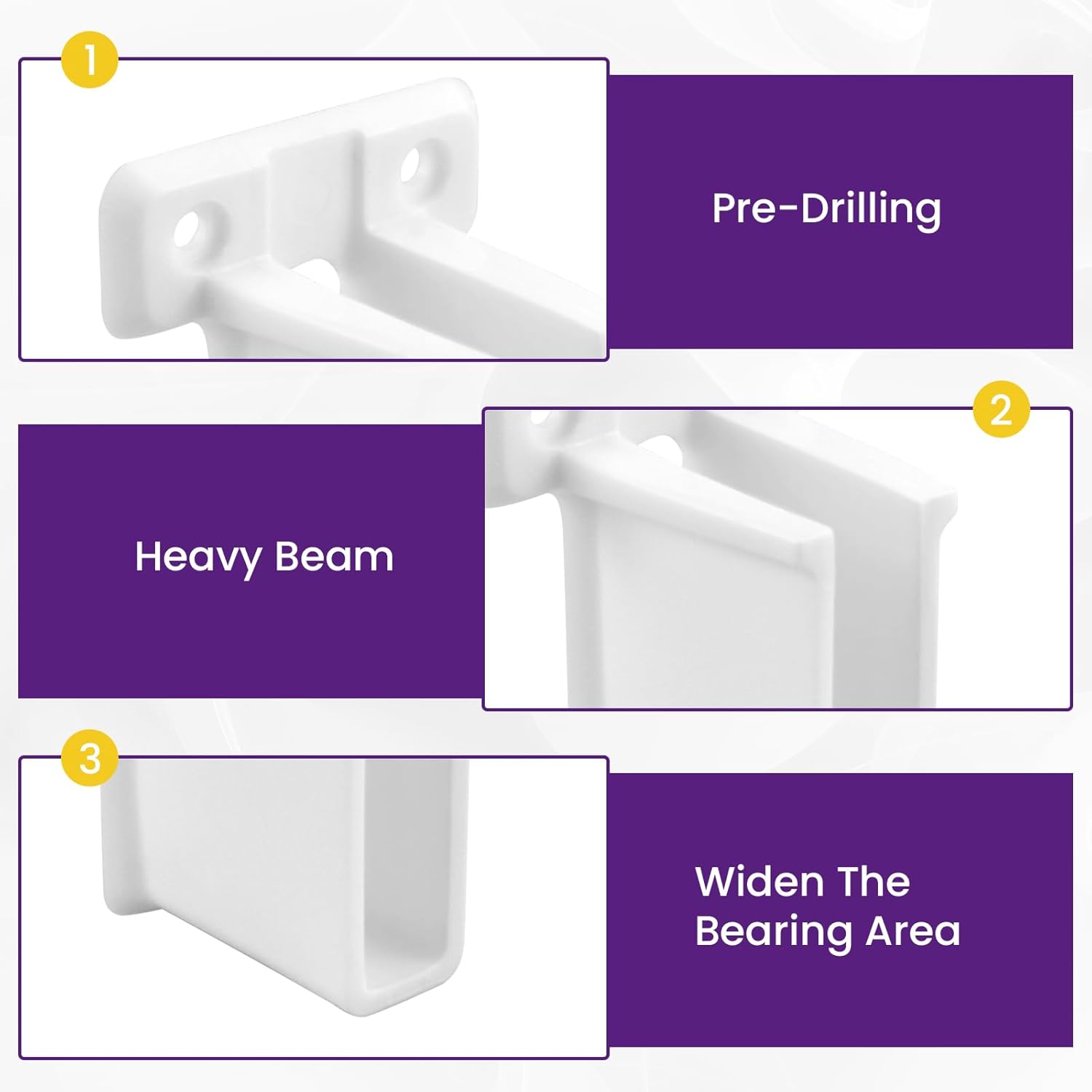 8 Pcs Wire Shelf End Bracket, White Wall Mount Closet Shelves Brackets, Wire Shelf Corner Support Bracket V1258-DP02-B-3268