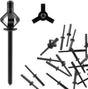 100 Pcs 3/16" x 1" Tri-Fold Exploding Rivets, All Black Long Tri Grip Rivets, Solid Aluminum Blind Rivets for V1258-DP02-B-3272