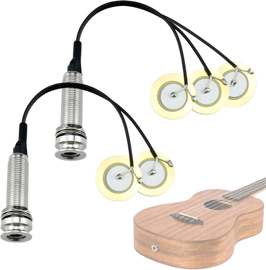 2 Pcs Piezo Pickups Transducer | 3-in-1 & 2-in-1 Pickup Combo | Self-Adhesive Piezo System | Acoustic Guitar, V1258-DP02-B-3275