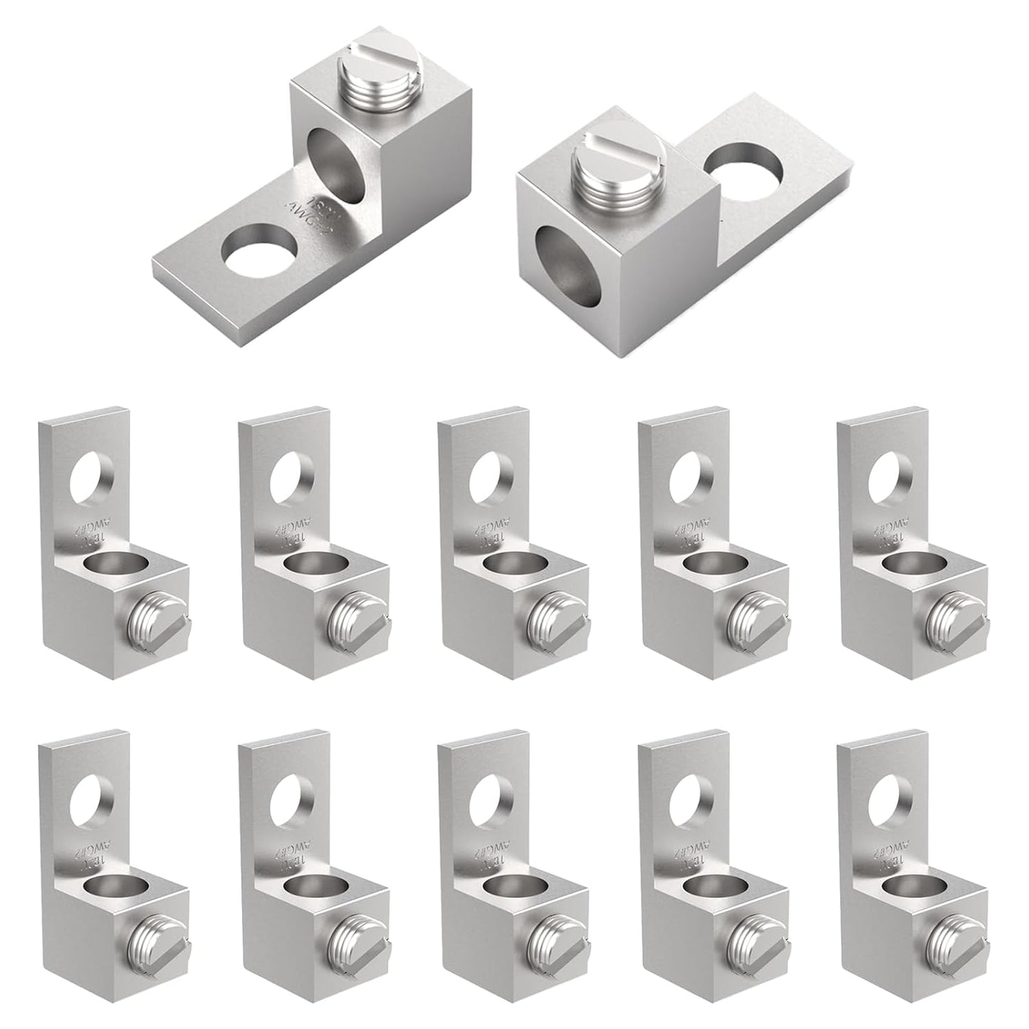 12Pcs Aluminium Mechanical Lugs, 1-Hole Quick Connect Terminal Mechanical Lug 2AWG TA-2 1B2U V1258-DP02-B-3279