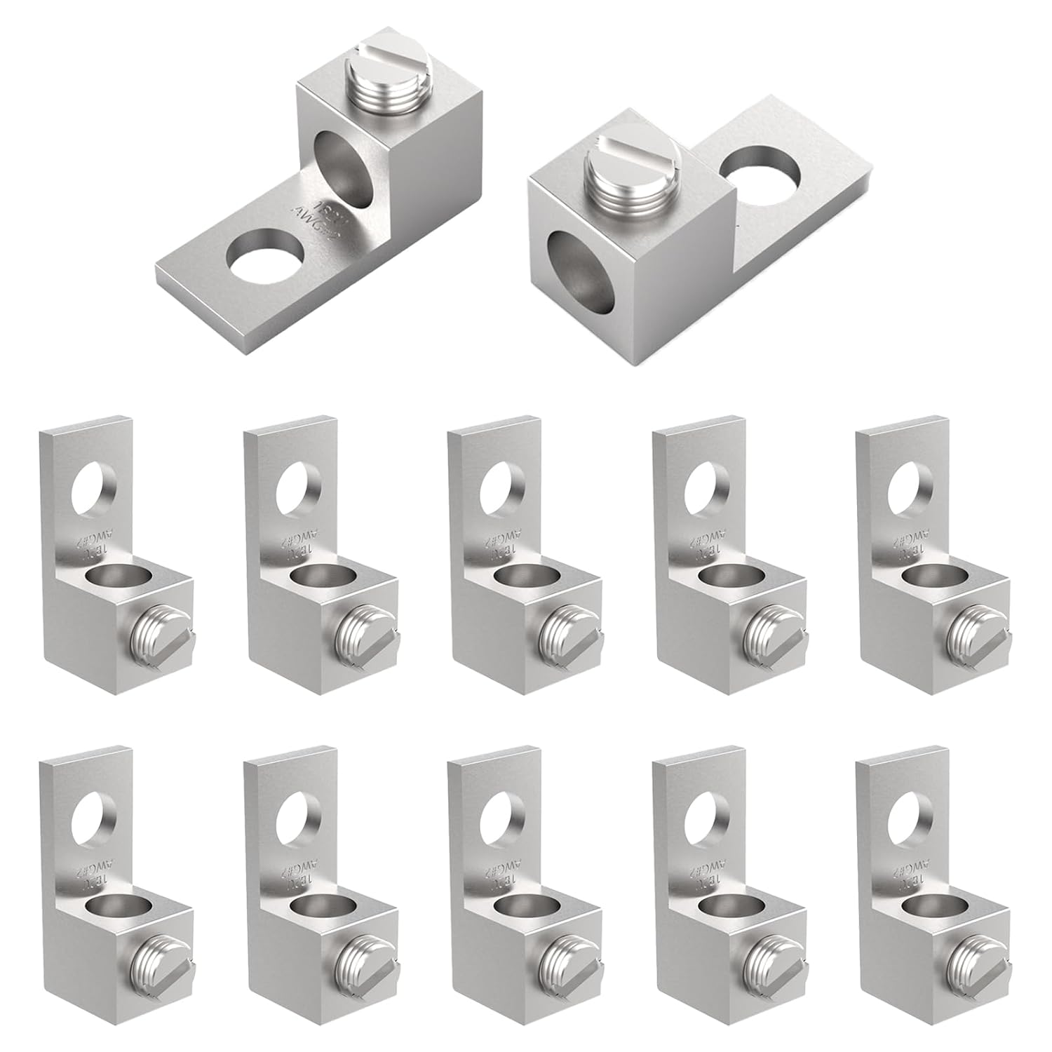 12Pcs Aluminium Mechanical Lugs, 1-Hole Quick Connect Terminal Mechanical Lug 2AWG TA-2 1B2U V1258-DP02-B-3279