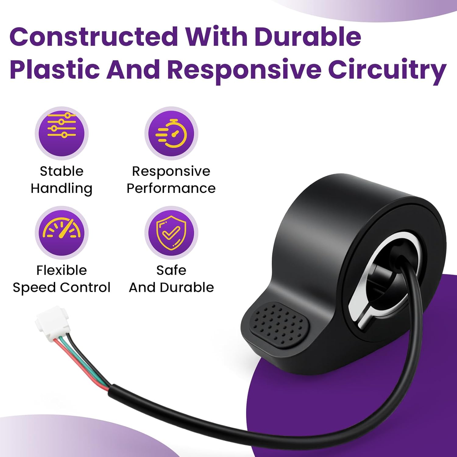 Thumb Throttle with Protector for Go-trax GXL V2, Electric Scooter Accelerator Speed Control, Compatible with V1258-DP02-B-3281