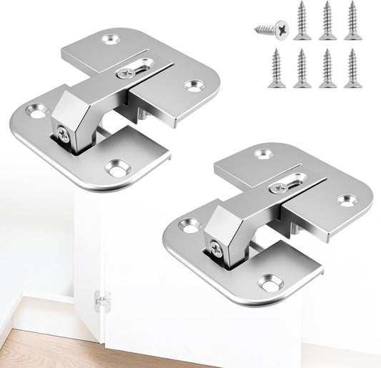 2Pcs 343.90.710 Pie Cut Corner Hinges | Zinc Alloy Adjustable Concealed Replacement Hinges with Screws | Fits V1258-DP02-B-3284