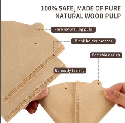 Coffee Filters #4, Cone Coffee Filter 8-12 Cup, 200 Unbleached Natural Coffee Filters V1258-DP02-B-3301
