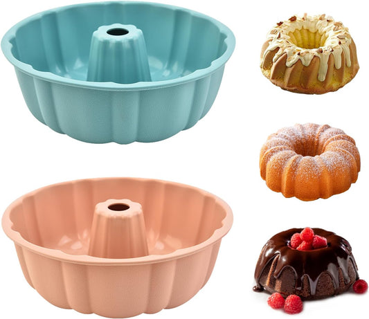 2 Pack Silicone Cake Pan Nonstick,10 Inch, Silicone Cake Molds,Pound Cake Pan, Baking Cake Pan for V1258-DP02-B-3302