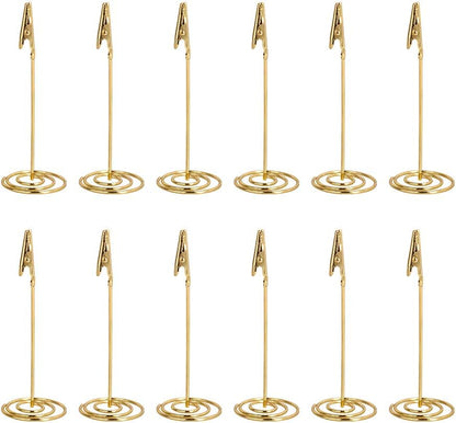 12pcs Place Card Holder Memo Holder Clip Photo Holder Table Number Holder V1258-DP02-B-3315