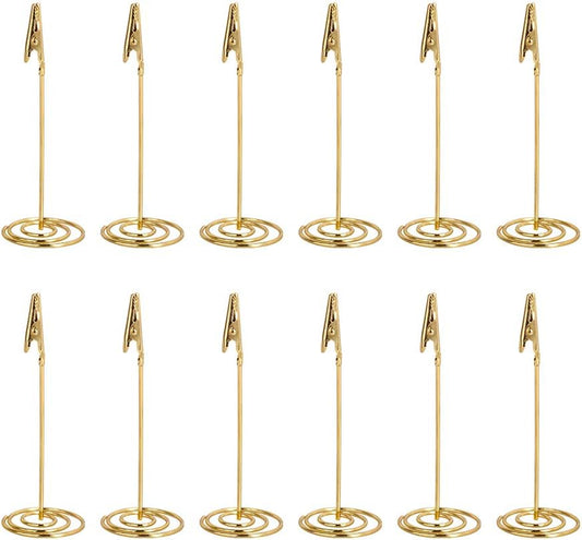 12pcs Place Card Holder Memo Holder Clip Photo Holder Table Number Holder V1258-DP02-B-3315