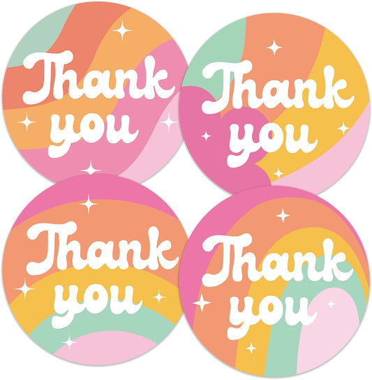Thank You Stickers - Rainbow Star Thank You Stickers for Small Business 480Pcs 1.5In Thank You Sticker for V1258-DP02-B-332
