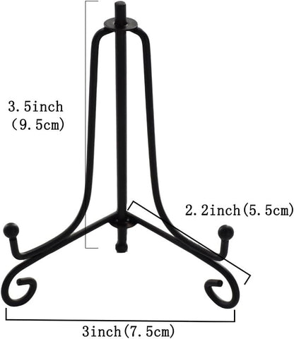 3.5 Inch Black Mini Iron Stand Cookie Holder Display Stand Place Card Holder Display Easels at Weddings, V1258-DP02-B-3320