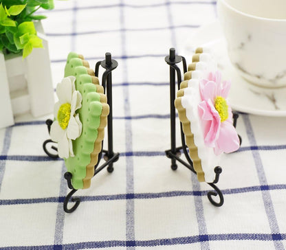 3.5 Inch Black Mini Iron Stand Cookie Holder Display Stand Place Card Holder Display Easels at Weddings, V1258-DP02-B-3320