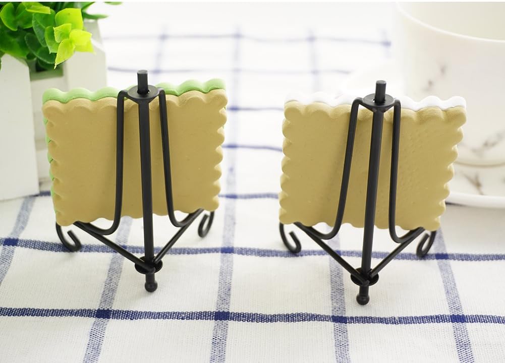 3.5 Inch Black Mini Iron Stand Cookie Holder Display Stand Place Card Holder Display Easels at Weddings, V1258-DP02-B-3320