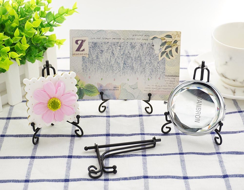 3.5 Inch Black Mini Iron Stand Cookie Holder Display Stand Place Card Holder Display Easels at Weddings, V1258-DP02-B-3320