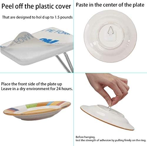 1.25 Inch Invisible Adhesive Plate Hanger Set Vertical Plate Holders for The Wall (20 Pack) V1258-DP02-B-3321