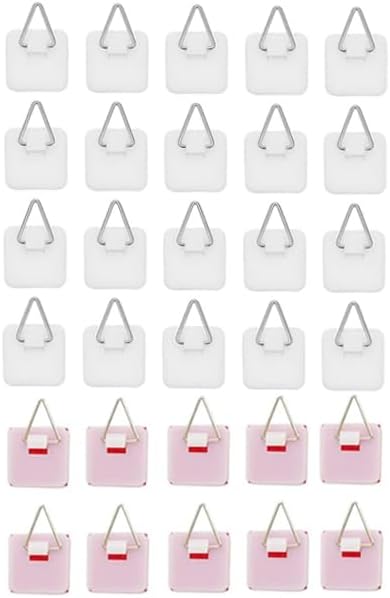 Invisible Adhesive Plate Hangers for The Wall - 1.25 Inch Vertical Plate Holders Set - 10 Pack & 20 Pack V1258-DP02-B-3327