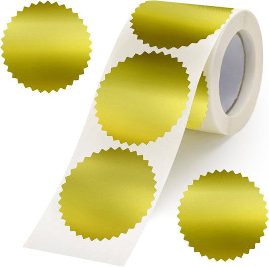 Embossing Stickers 300Pcs 2'' Gold Foil Seals Stickers for Certificates Self Adhesive Envelope Seal Label V1258-DP02-B-333