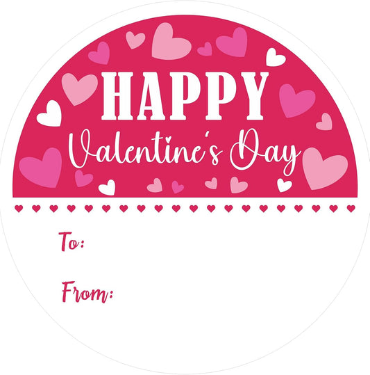 Valentines Day Gift Stickers - Happy Valentine's Day Name Stickers 60Pcs 2Inch Valentines to from Sticker V1258-DP02-B-334