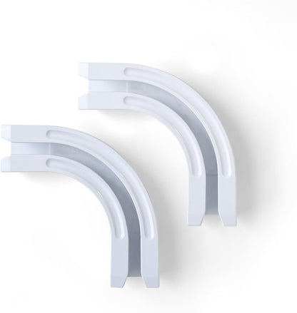 90 Curved Connectors - Ceiling Mount/Wall Mount Curtain Tracks, White 2 Pack V1258-DP02-B-3340