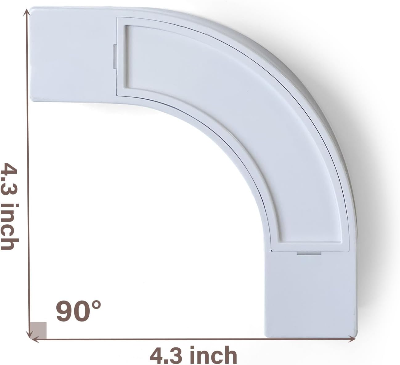 90 Curved Connectors - Ceiling Mount/Wall Mount Curtain Tracks, White 2 Pack V1258-DP02-B-3340