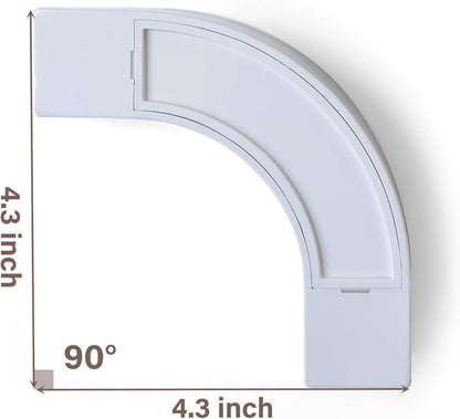 90 Curved Connectors - Ceiling Mount/Wall Mount Curtain Tracks, White 2 Pack V1258-DP02-B-3340