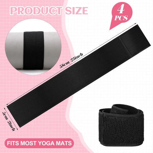 4 Pcs Nylon Yoga Mat Strap Stretchable Holder Straps Heavy Duty Bungee Straps Band Adjustable Carrying Strap V1258-DP02-B-3343