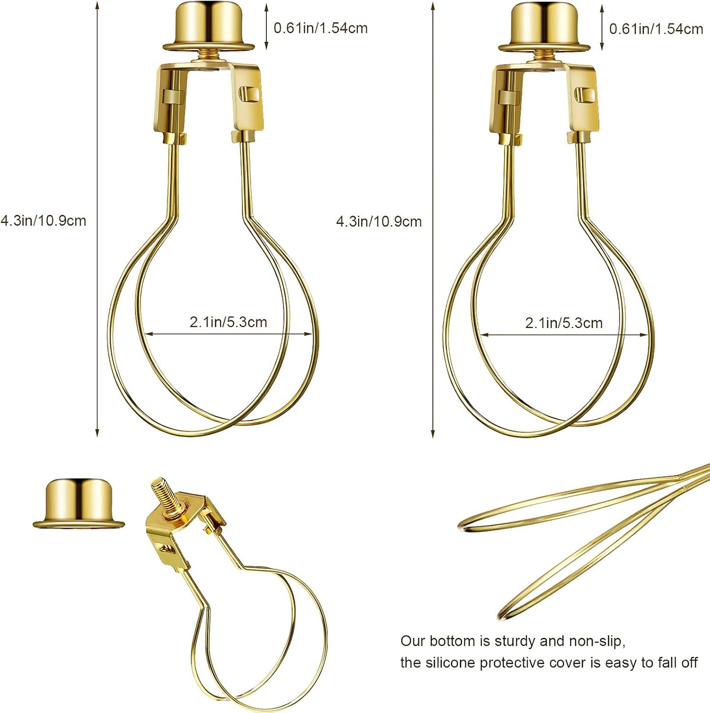 Bulb Lamp Shade Light Bulb Clip Adapter Includes Finial and Lampshade Levellers for Replacement V1258-DP02-B-3344