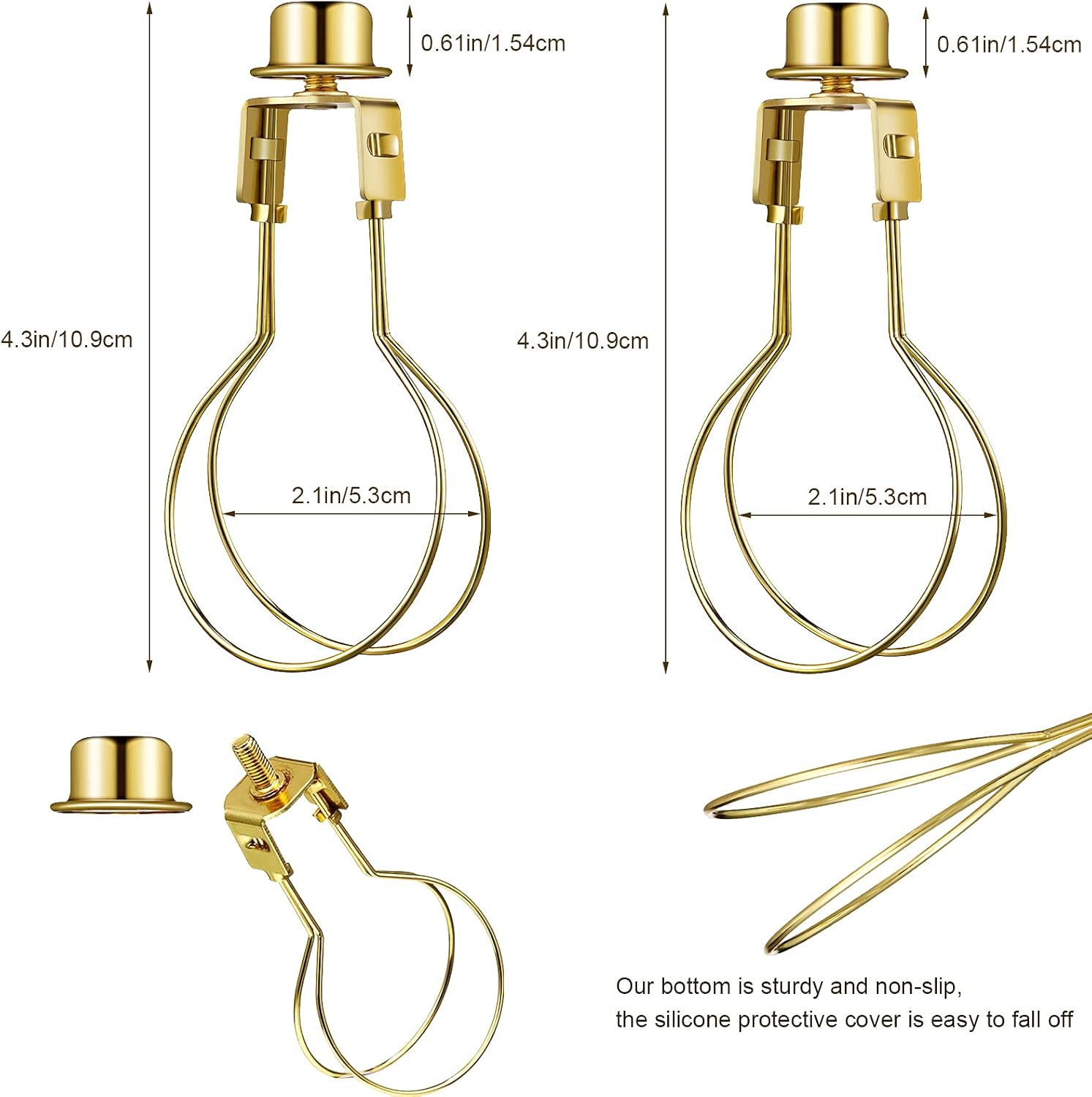 Bulb Lamp Shade Light Bulb Clip Adapter Includes Finial and Lampshade Levellers for Replacement V1258-DP02-B-3344