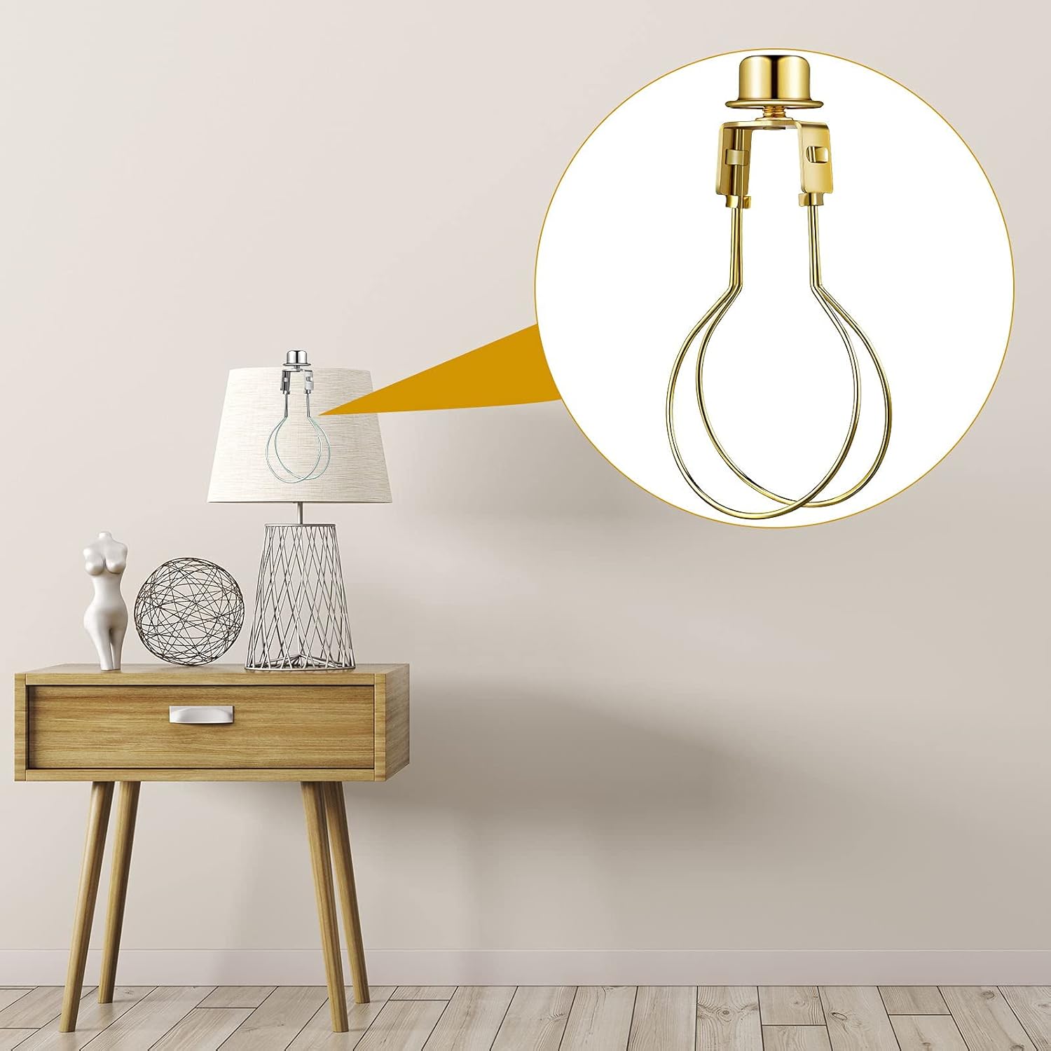 Bulb Lamp Shade Light Bulb Clip Adapter Includes Finial and Lampshade Levellers for Replacement V1258-DP02-B-3344