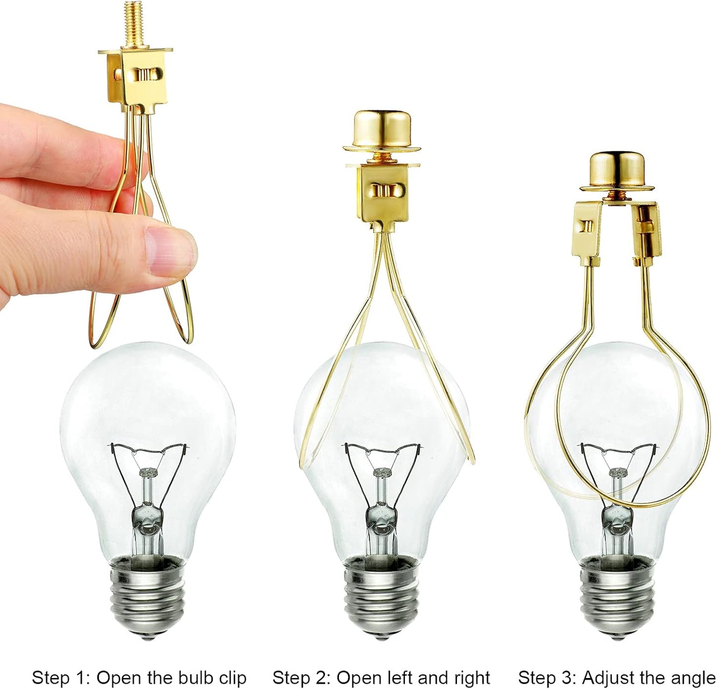 Bulb Lamp Shade Light Bulb Clip Adapter Includes Finial and Lampshade Levellers for Replacement V1258-DP02-B-3344