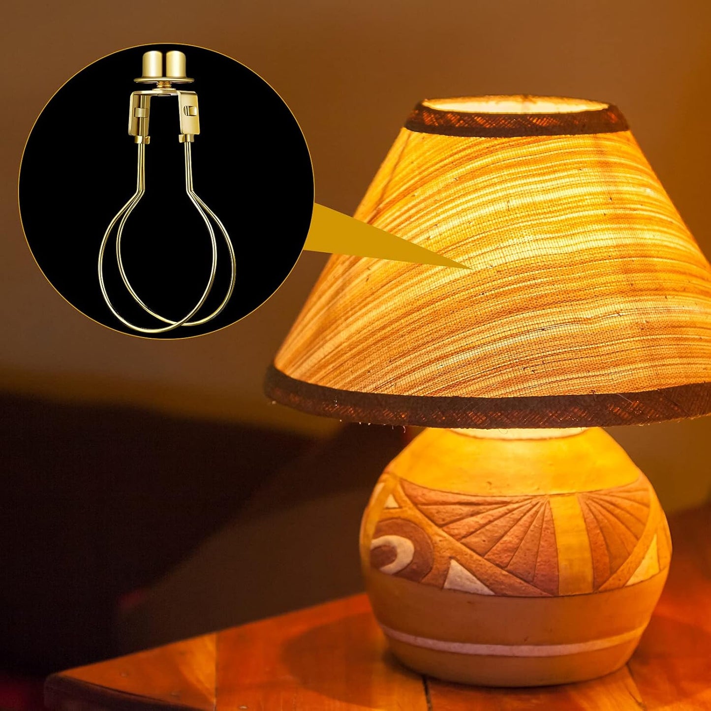Bulb Lamp Shade Light Bulb Clip Adapter Includes Finial and Lampshade Levellers for Replacement V1258-DP02-B-3344