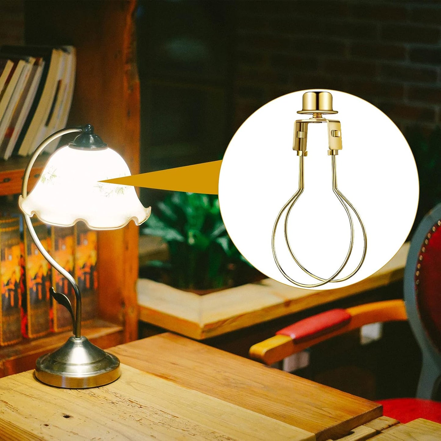 Bulb Lamp Shade Light Bulb Clip Adapter Includes Finial and Lampshade Levellers for Replacement V1258-DP02-B-3344
