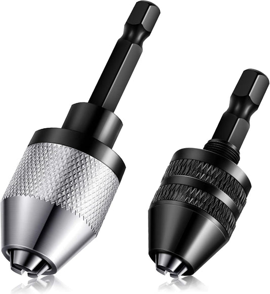 Keyless Drill Chuck Bit 1/4 Inch Hex Shank Keyless Drill Chuck Fast Change Converter Extension Screwdriver V1258-DP02-B-3345