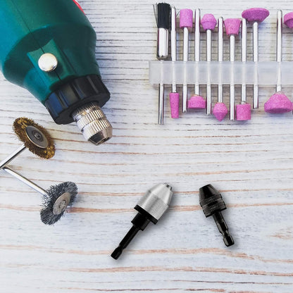 Keyless Drill Chuck Bit 1/4 Inch Hex Shank Keyless Drill Chuck Fast Change Converter Extension Screwdriver V1258-DP02-B-3345