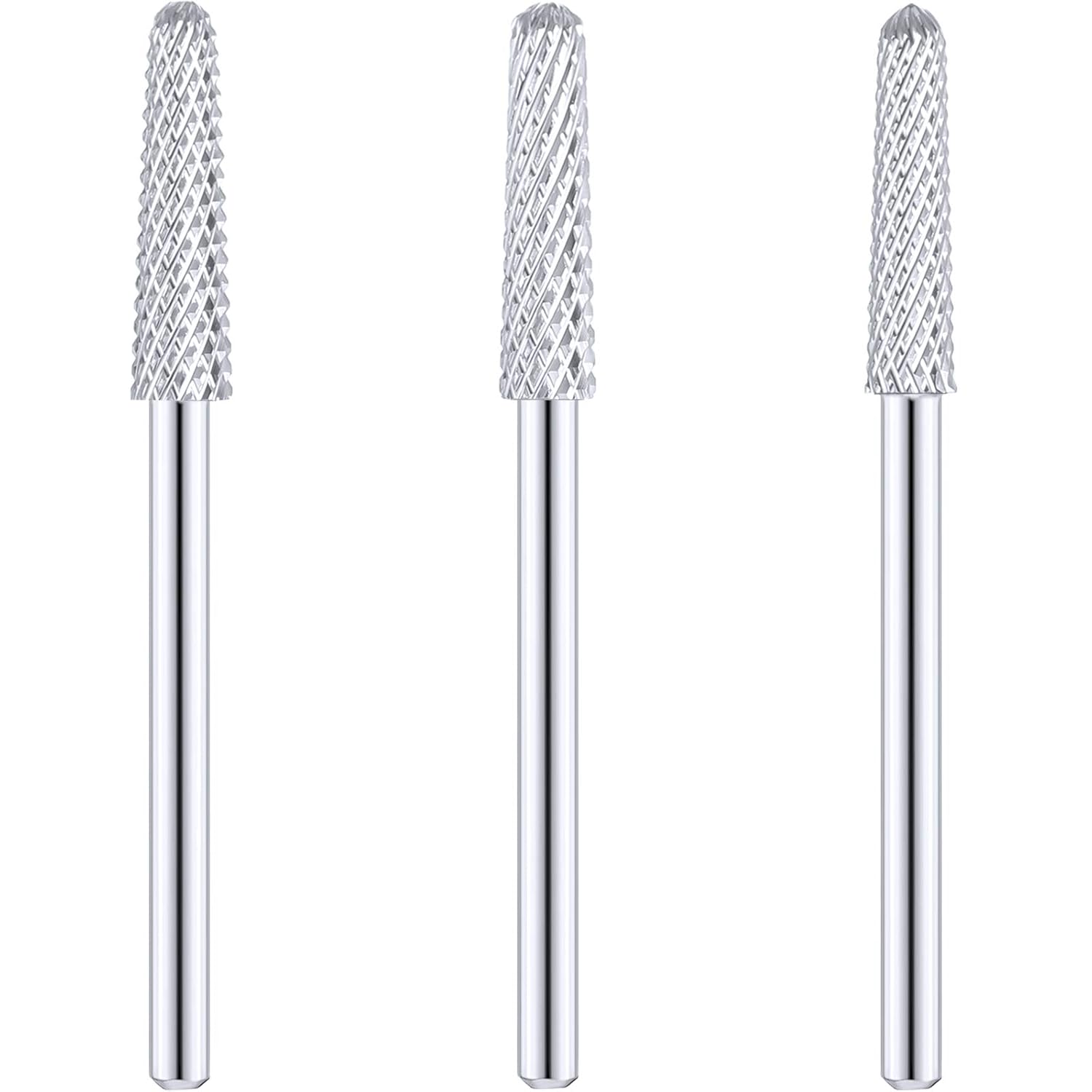 3 Pieces Nail Drill Bits Cone Shape Carbide Nail Drill Bits for Manicure Pedicure Tools Machine, 3/32 Inch V1258-DP02-B-3363