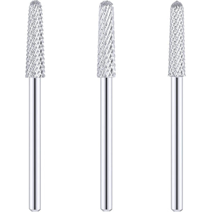 3 Pieces Nail Drill Bits Cone Shape Carbide Nail Drill Bits for Manicure Pedicure Tools Machine, 3/32 Inch V1258-DP02-B-3363
