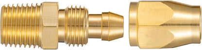 Premium Solid Brass 4PCS Reusable Replacement Fitting For 1/4-Inch ID Hose,1/4-Inch NPT Rigid V1258-DP02-B-3369