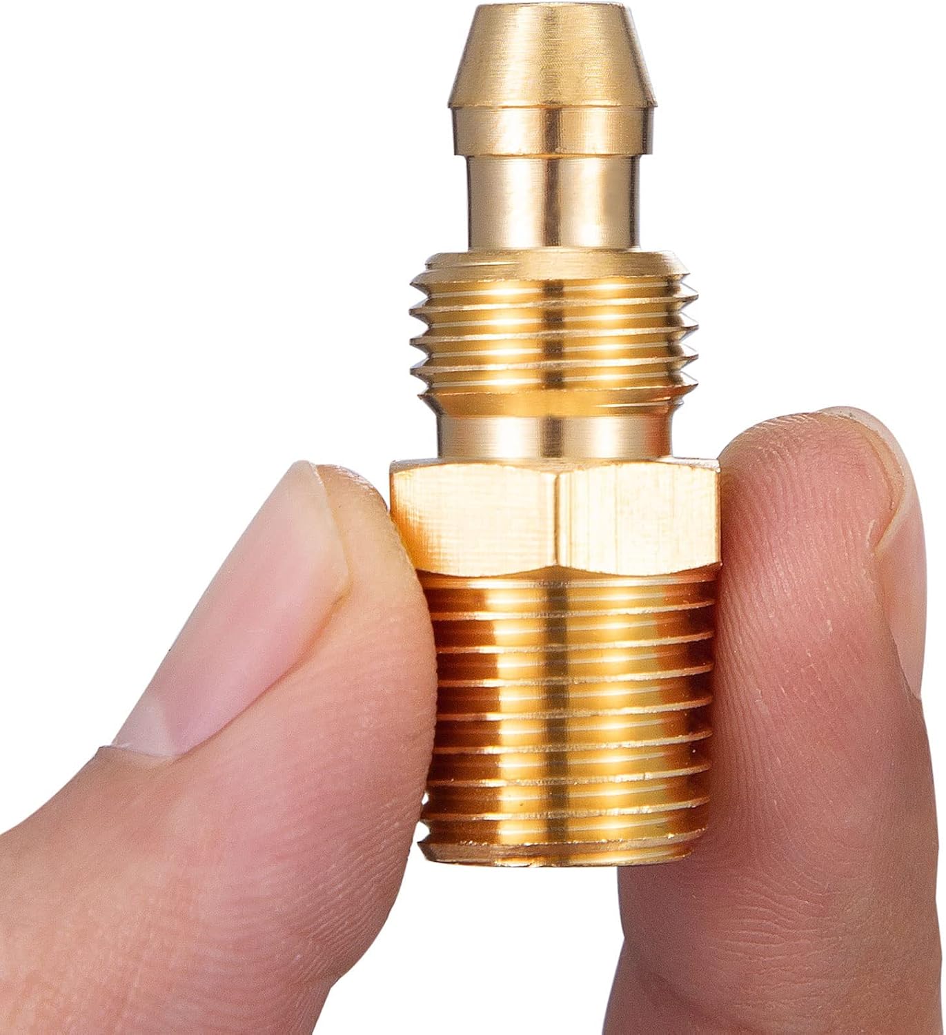 Premium Solid Brass 4PCS Reusable Replacement Fitting For 1/4-Inch ID Hose,1/4-Inch NPT Rigid V1258-DP02-B-3369