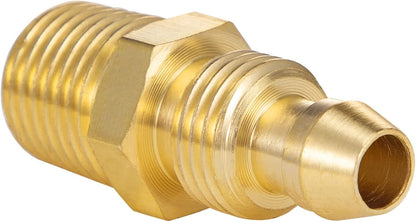 Premium Solid Brass 4PCS Reusable Replacement Fitting For 1/4-Inch ID Hose,1/4-Inch NPT Rigid V1258-DP02-B-3369