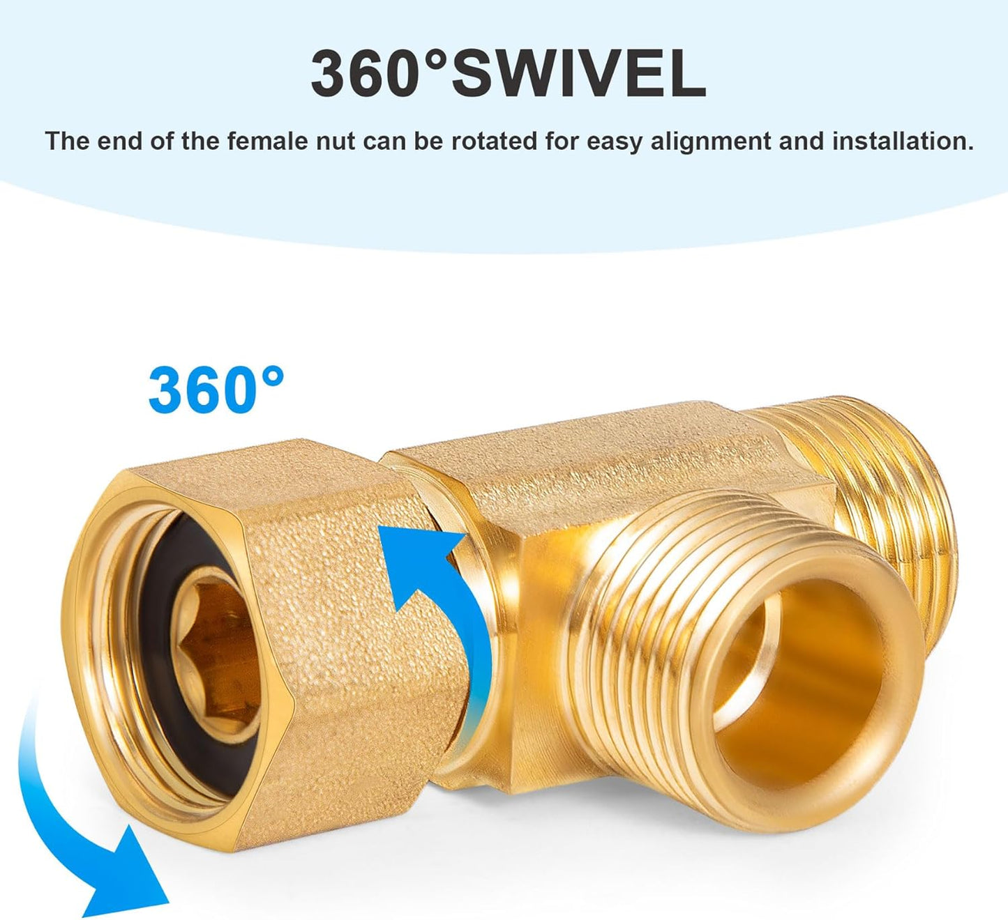 Lead-Free Brass Angle Stop Add-A-Tee Valve,3/8-Inch Compression Inlet X 3/8-Inch Com Outlet X 3/8-Inch V1258-DP02-B-3371