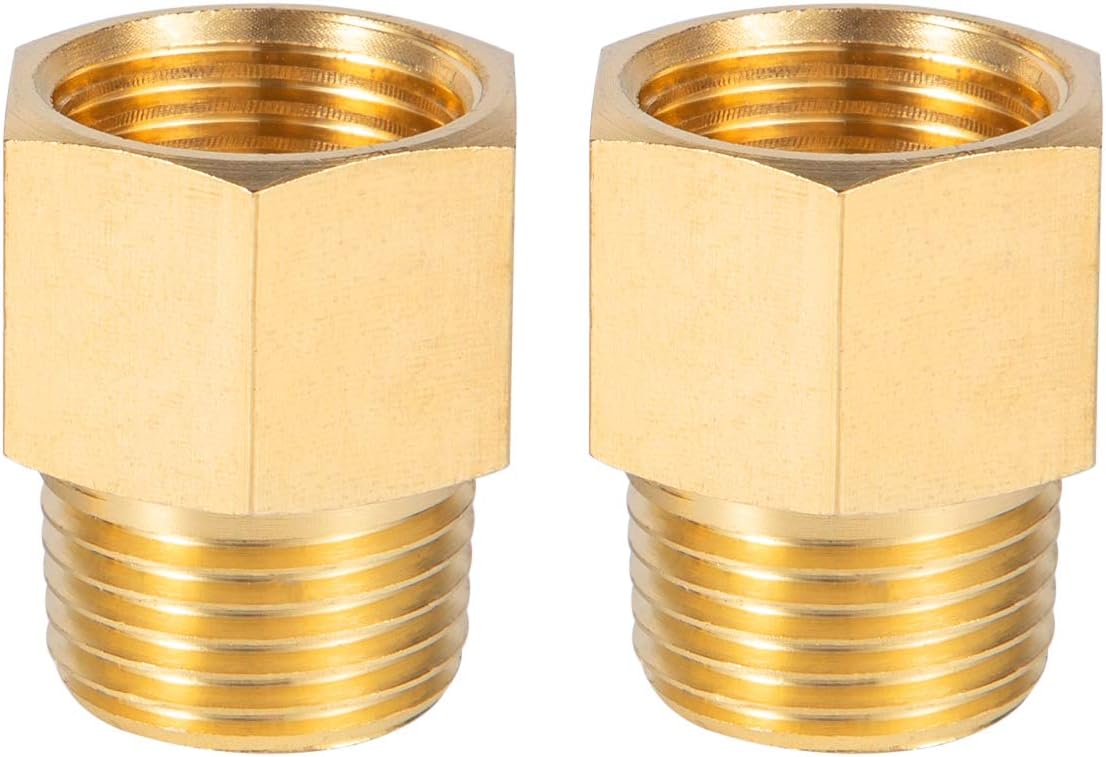 Brass Pipe Fitting Reducer Adapter1/2" NPT Female X 1/2" NPT Male Extension Connector (4-Pack) V1258-DP02-B-3374