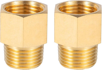 Brass Pipe Fitting Reducer Adapter1/2" NPT Female X 1/2" NPT Male Extension Connector (4-Pack) V1258-DP02-B-3374